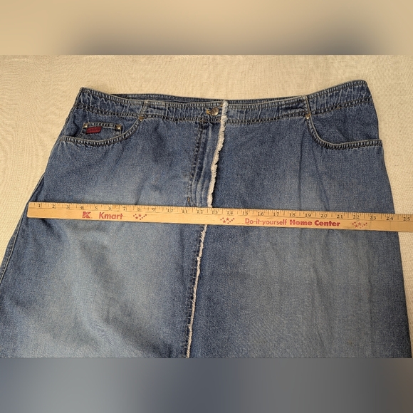 Lauren Ralph Lauren Patchwork Denim Maxi Skirt 20W Plus Size Y2K Vintage - Picture 13 of 16
